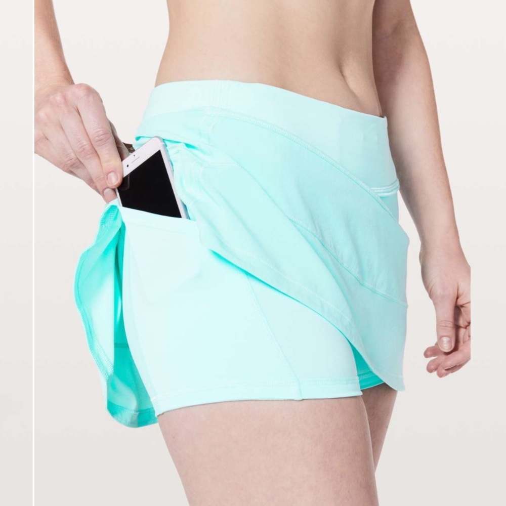 Lululemon Pace Rival Skirt (Regular) 4-way Stretch 13" Womens 8 Aquamarine rare - Picture 2 of 8
